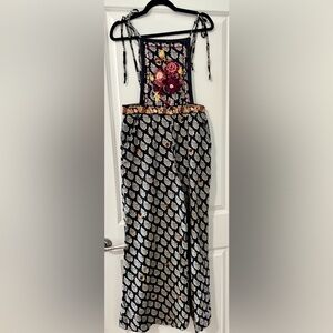 Anthropologie Embroidered Overalls